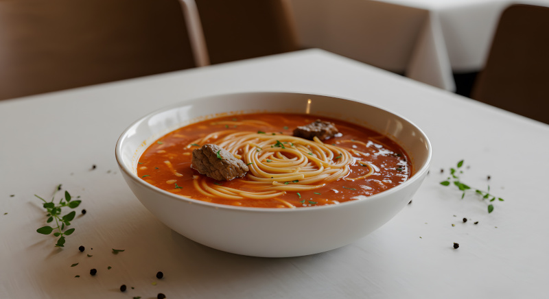 Spaghetti in Suppe